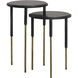Kyrie 24.5 X 15 inch Black / Antique Brass Nesting End Tables, Set Of 2